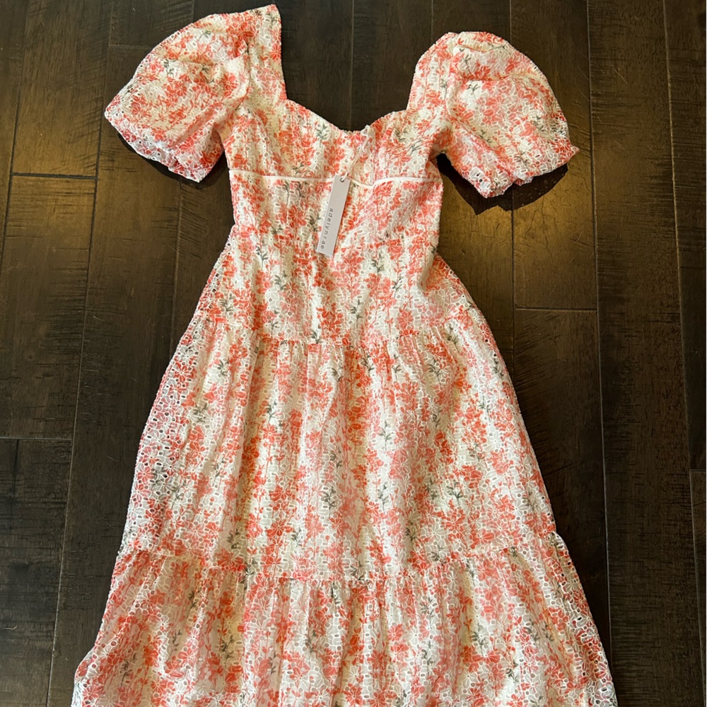 NEW Adelyn Rae Orange and White Floral Dress